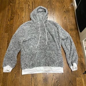 black/white/grey sherpa hoodie